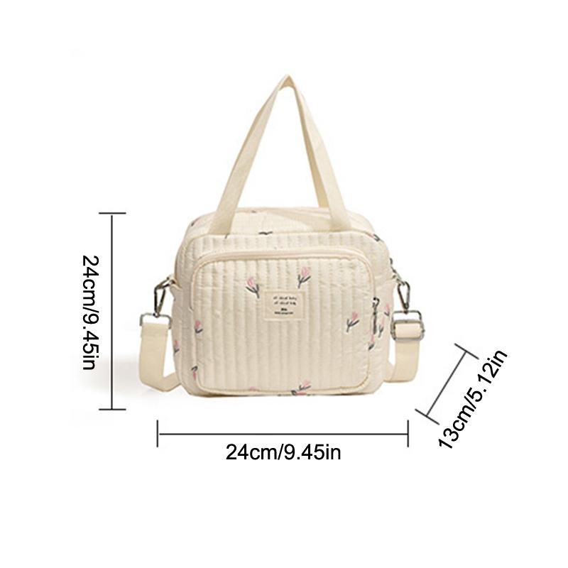 Mama Tasche Niedlicher Bestickter Bär Blume Handtasche Schultertaschen Tragbar Große Kapazität Aufbewahrung Umhängetasche