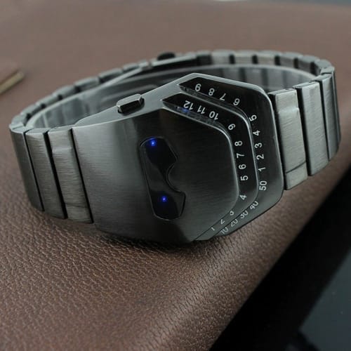 Soleasy Men's Special Cool Gadget Interesting Snakehead Design Blue LED Watch WTH8021