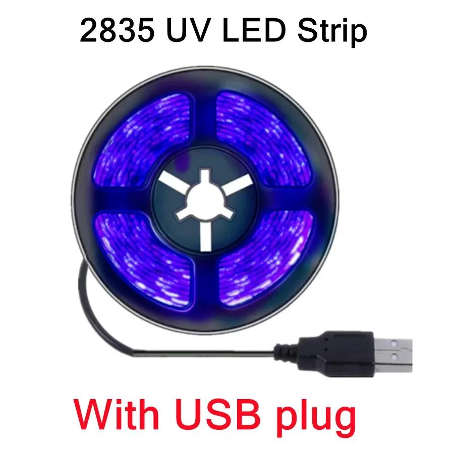 

5 В гибкая УФ светодиодная лента 2835 SMD USB фиолетовая ультрафиолетовая лента для обнаружения денег домашний рождественский декор подсветка телевизора DC5V-60LEDs&0.5m
