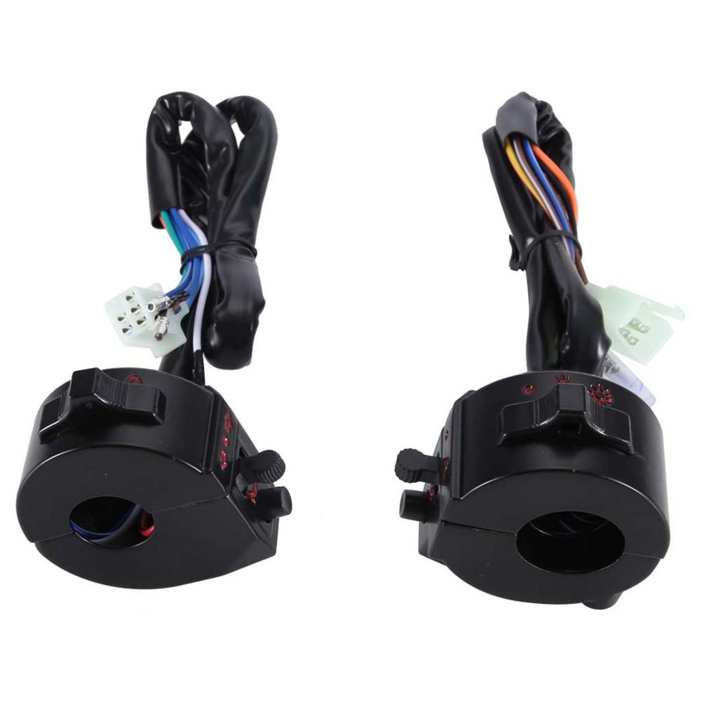 Pair of Universal 22mm Motorcycle Handlebar Switch Control Left & Right Side Horn