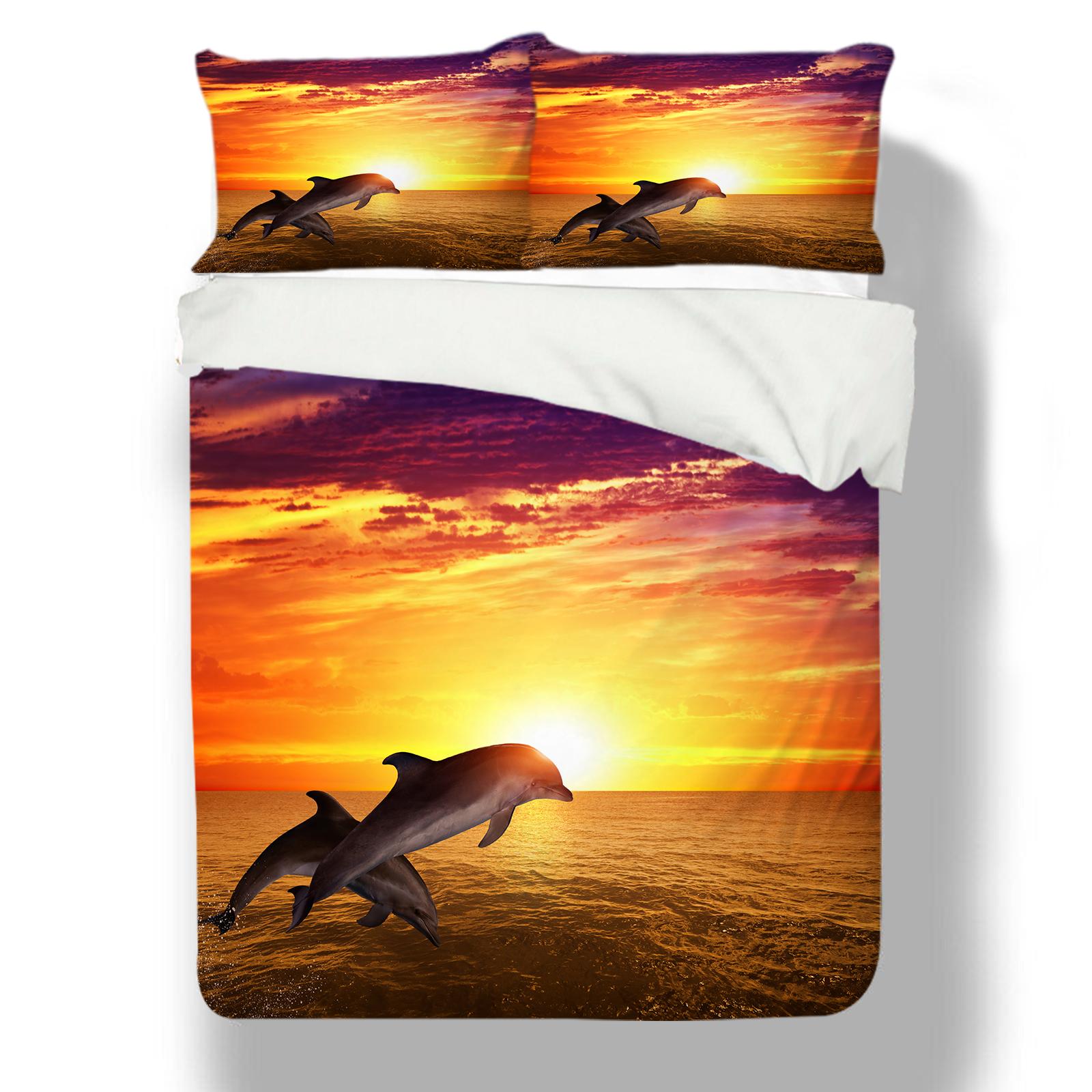 

Комплект постельного белья для дома с узором дельфина, 3D пододеяльник с изображением океанских животных, наволочка, 2/3 шт., карта мира с узором на молнии, супер мягкое украшение для дома DE 135x200cm