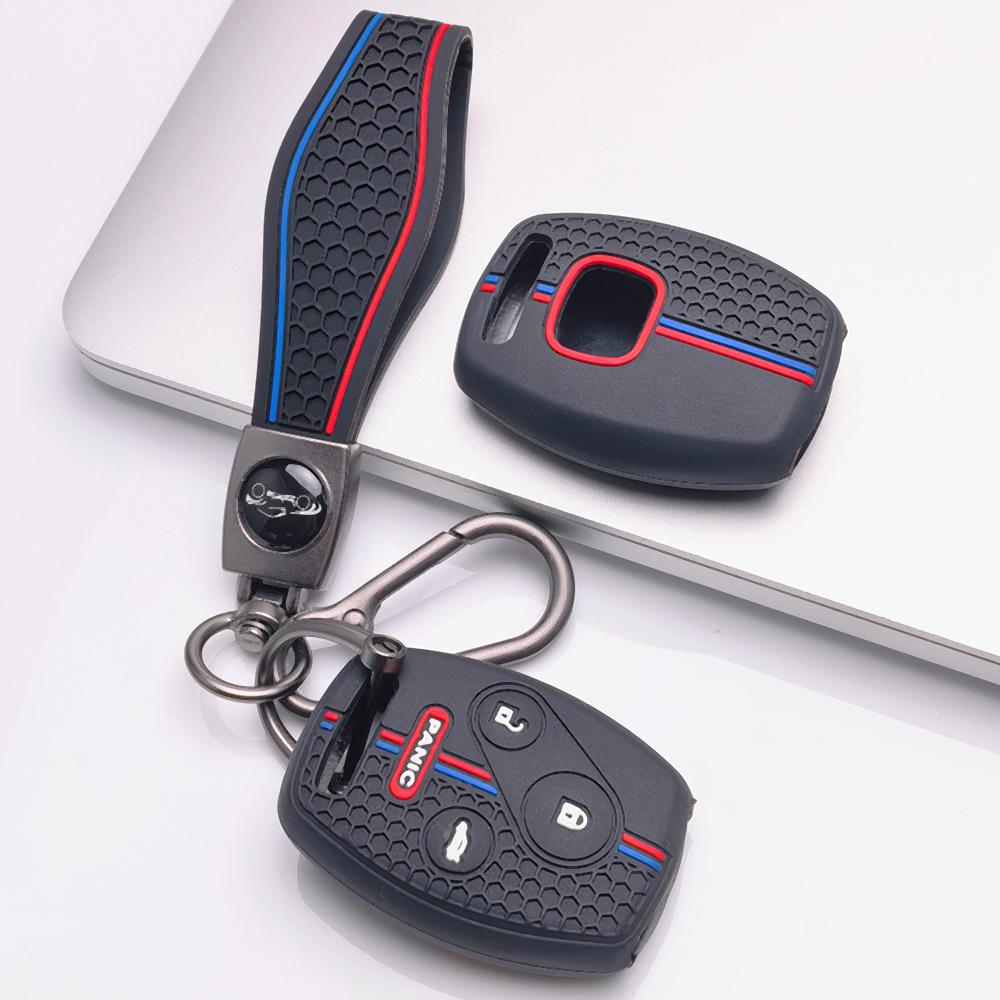 Key Fob Cover for Honda Accord Civic CR V CR Z with Keychain Anti-Scratch Surface Shockproof Structure Soft Grip Texture Easy Install