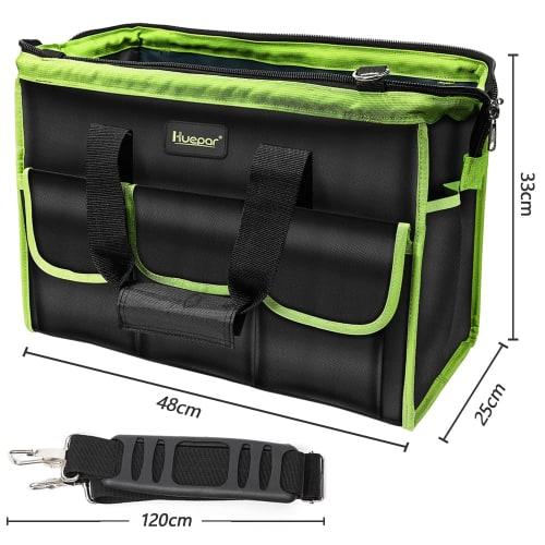 Huepar Tool Bag, Large Capacity, 20 Pockets, Waterproof, Durable, Abrasion-Resistant, Large Capacity, 1680D TB01