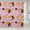 Kids Cute Cartoon Sushi Shower Curtain Japanese Sushi Bathroom Shower Curtain Set For Boys Girls Kawaii Style Sushi Bath Curtain