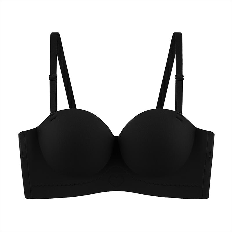 Anti gravity half cup: seamless gathering, large and stable, anti slip upper support, anti sagging underwear
