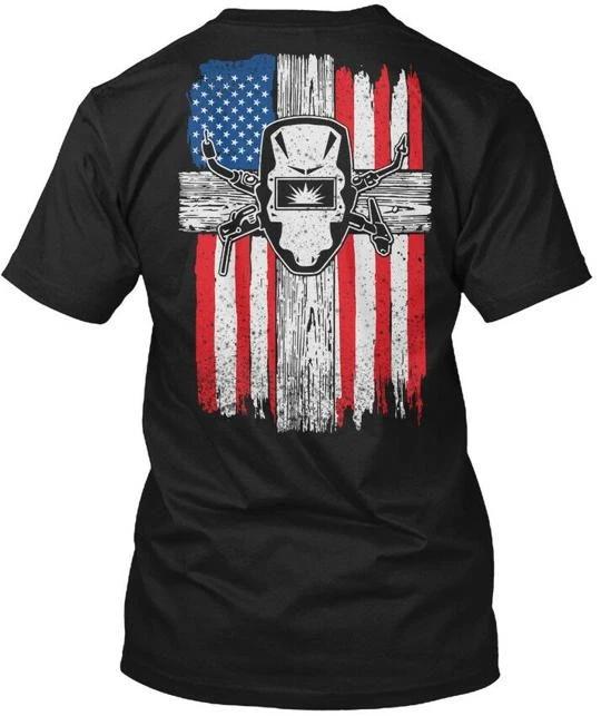 

The Welder Face Just Weld It Usa Flag T shirt Made in the USA Size S to 5XL S