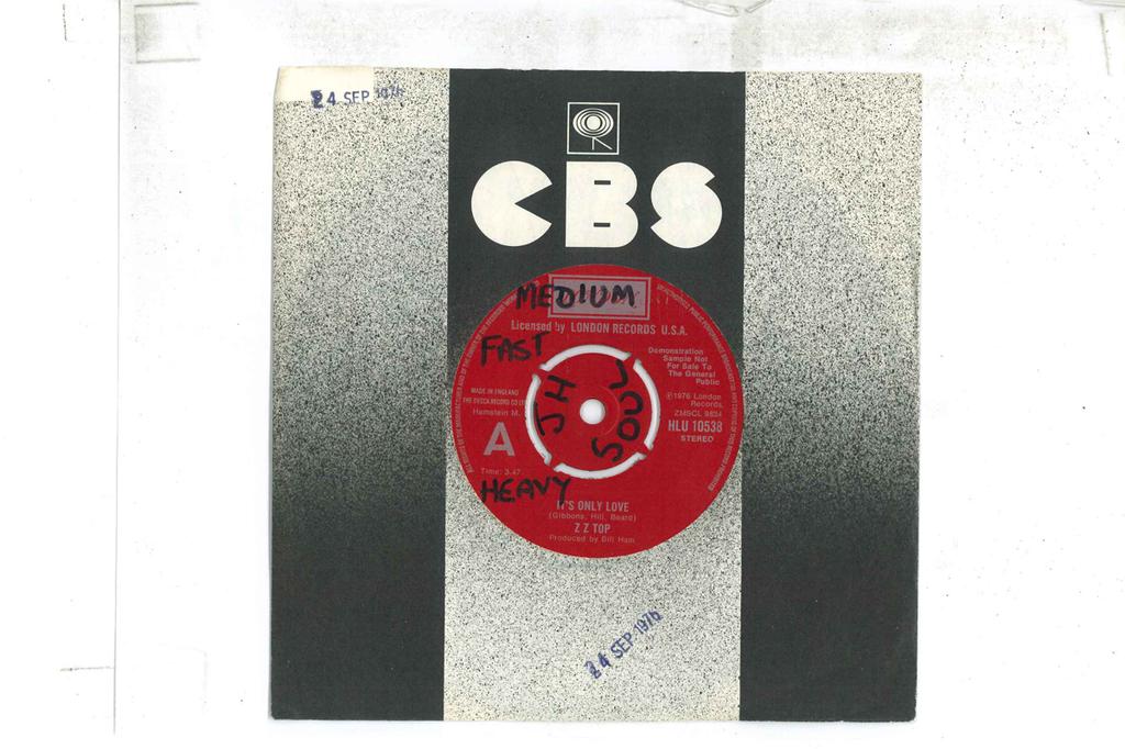 7inch Record ZZ TOP - It's Only Love / Asleep In The Dese HLU10538PROMO LONDON 1976 UK Rock Used