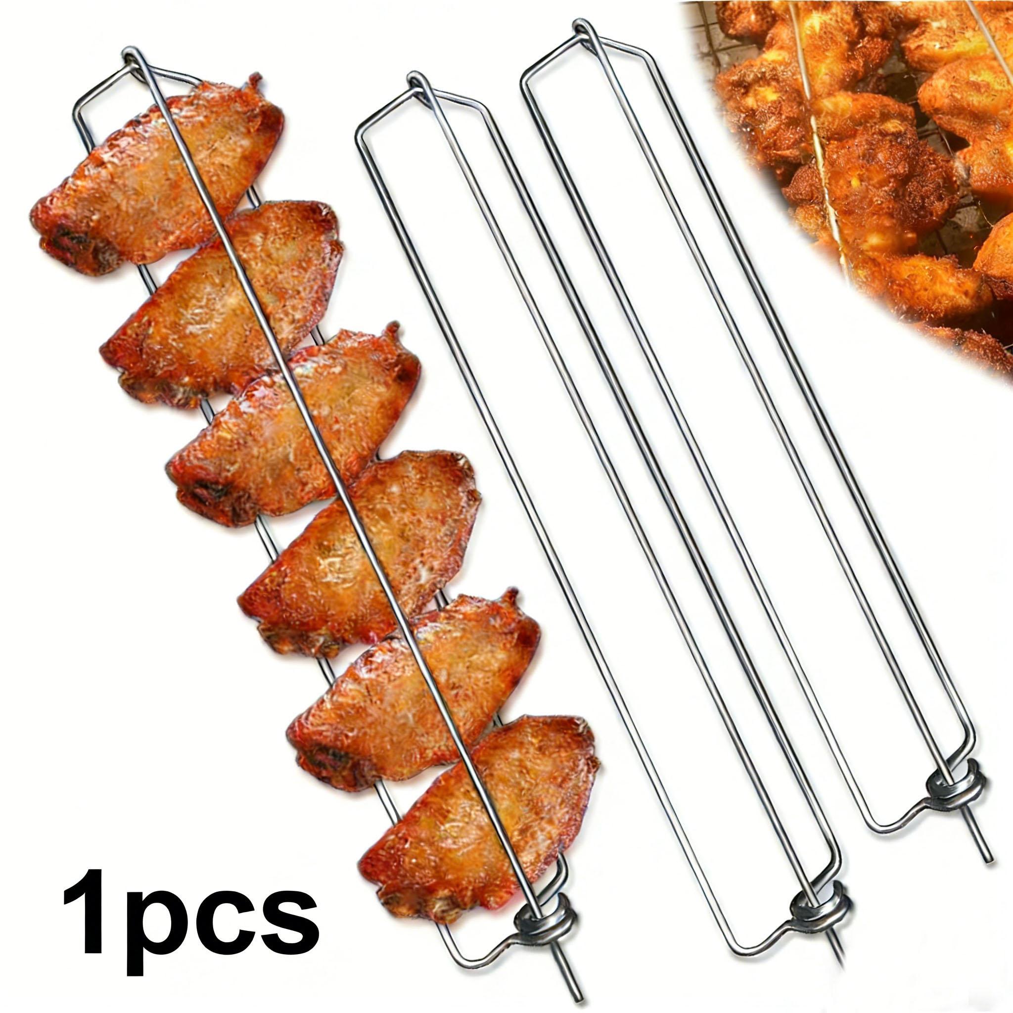 

Нержавеющая сталь Крылья Рельсы Шампур для гриля Барбекю Многоразовые Инструменты для барбекю Куриные крылышки и шашлыки Идеально для гриля на открытом воздухе Кемпинг