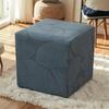 1PC Leaves Jacquard Ottoman Stool Cover Elastic Square Footrest Slipcovers Anti-dust Footstool Pouf Covers for Living Room Hotel