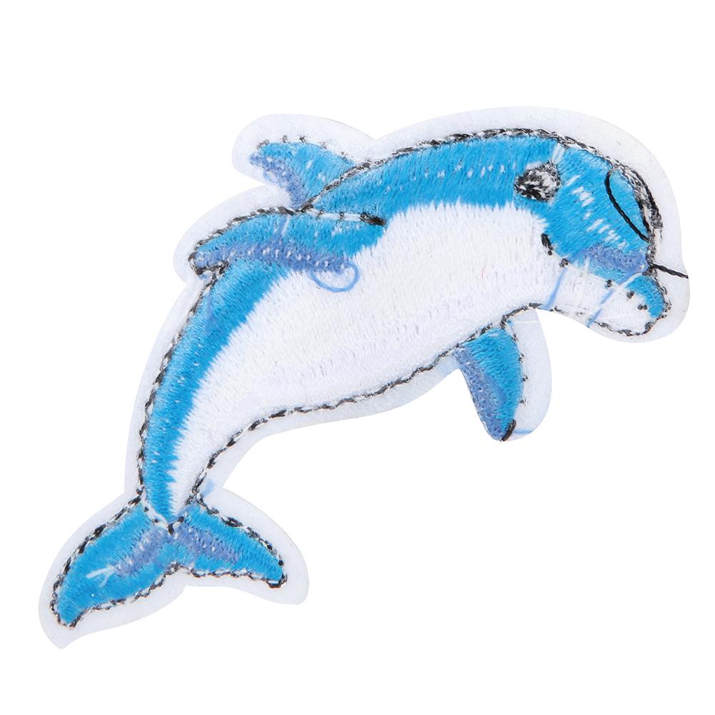 20 Stück Handgefertigte Delfinmuster Nähstickerei Stoffaufnäher Kleiderzubehör