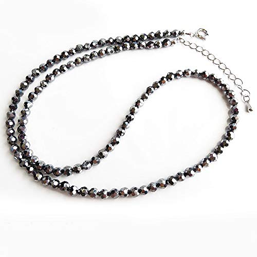 

[GOLD STONE] Terahertz Ore Necklace, Mirror Cut, Genuine, 4mm, Lightweight, Sparkling, Approximately 50cm Long