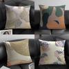 Morandi Color Pattern Ins Cushion Cover Natural Linen Organic Fabric Double-Sided Printing Sofa Home Decor Gift Pillow Case