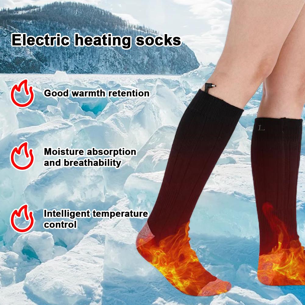 Elektryczne Skarpety Grzewcze 3 Poziomy Temperatury Zimowe Podgrzewane Skarpety Odporne na Zimno Zimowe Ciepłe Termiczne Skarpety na Kemping na Zewnątrz Narciarstwo
