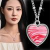 Zebra Unique Pink Heart Necklace With Elegant Design Perfect For Fall Fashion Trends In 2023