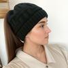 Winter Warmth Lightweight Acrylic Knit Beanie - 1pc Fitted Pull-On Ponytail Cap, Hand Wash Only, Stylish Outdoor Sports Hat for Fall/Winter