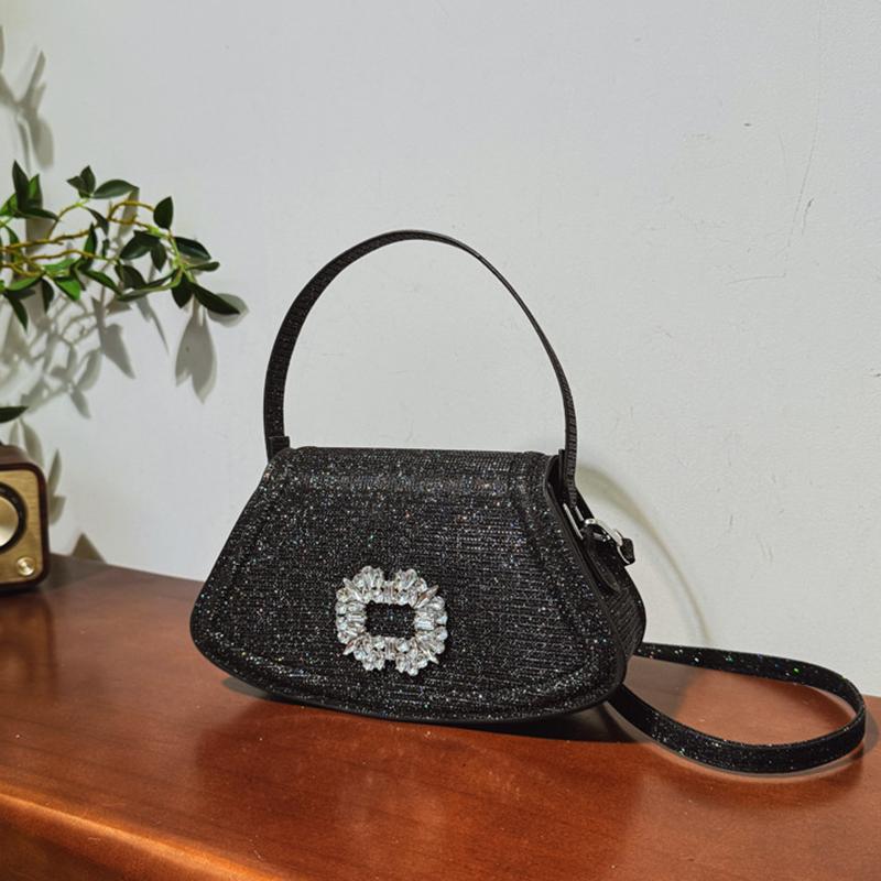 Women Vintage PU Leather Sequin Y2K Crossbody Bag Fashion Floral Decor Shine Lady Outdoor Leisure Bag for Female Birthday Gifts