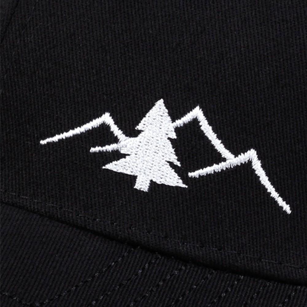 Mountain Embroidery Mesh Cap Adjustable Fit Sun Shading Hat Breathable Hat  Unisex Wear