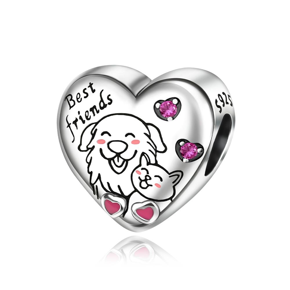 925 Silver Animal Charms Elephant Cat Dog Paw Pendant for Bracelet Necklace Jewelry Gift