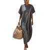 Women's Spring/Summer Casual Solid Color Short Sleeve Dress