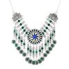 Vintage crystal coin collarbone chain necklace female personality exaggerated bohemian fringed temperament earrings set