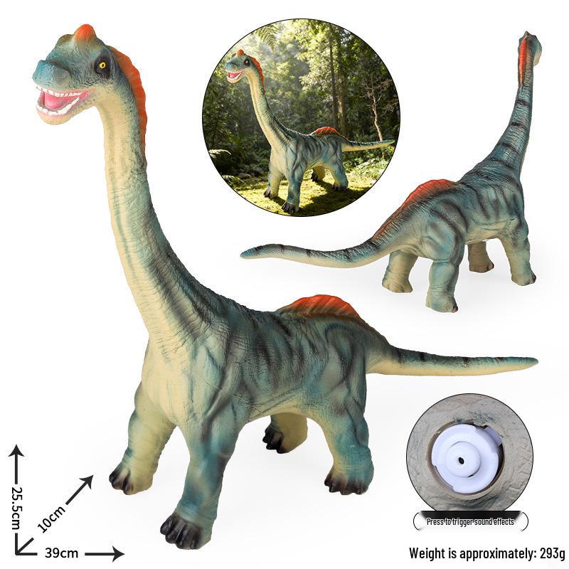 Large Soft Jurassic Dinosaur Toy - Tyrannosaurus Rex, Titanosaur & Brachiosaurus Models for Kids' Cognitive Learning