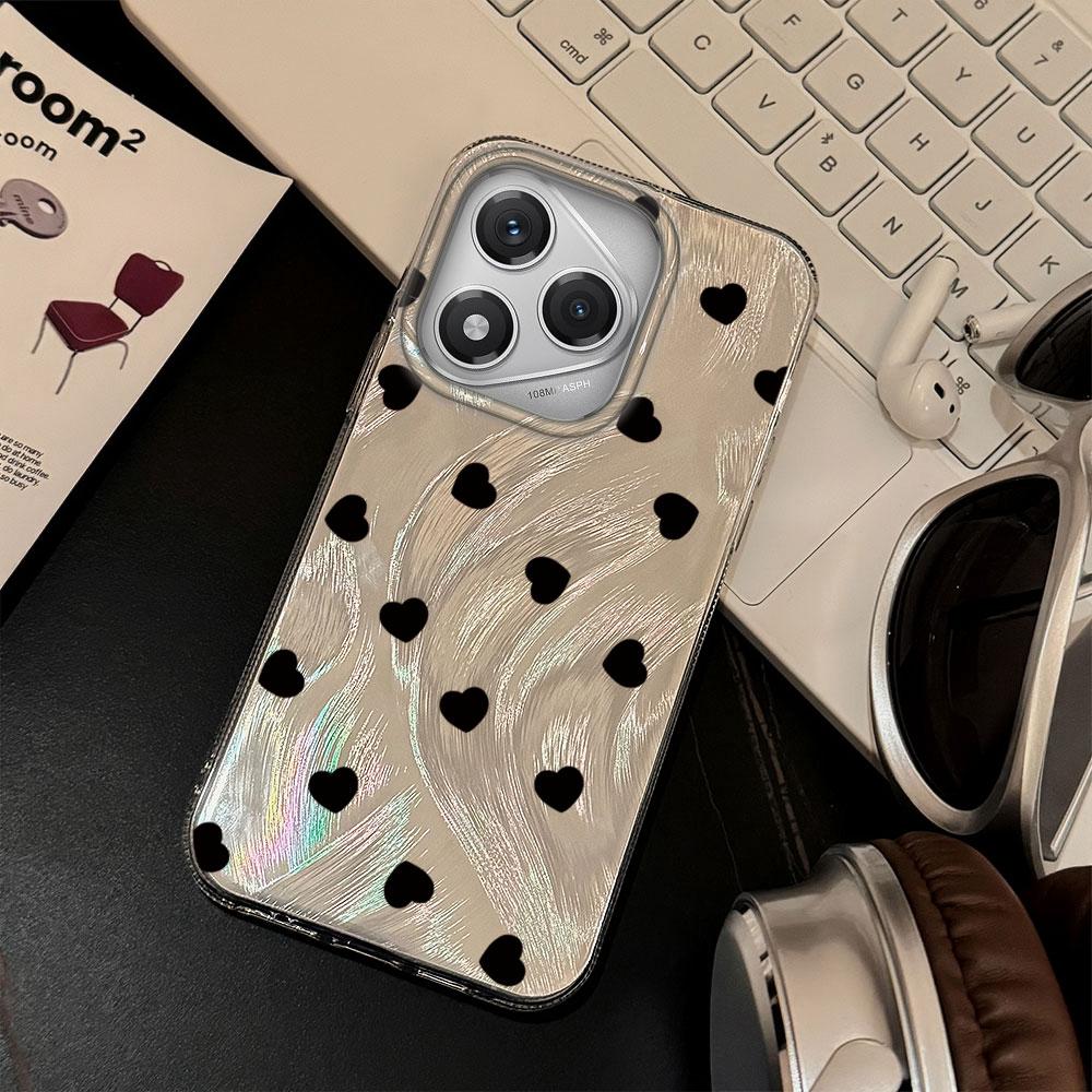 Black Full Screen Love Phone Cases Phone Case for Honor 400 200 Pro Magic 7 5 Lite X9a X9c X8a X8b Shell Silicone Back TPU Cover