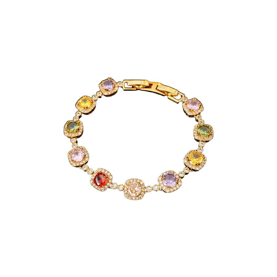 Medieval Vintage Zircon Square Buckle Bracelet Light Luxury High-end Bracelet Design Niche Exquisite Jewelry