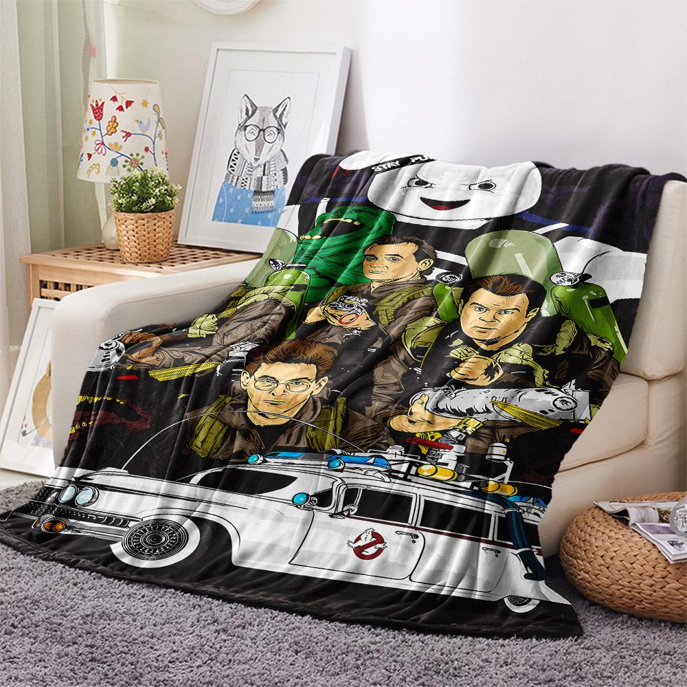 1 STuks Ghostbusters Print Flanellen Deken, Hoge Kwaliteit, Alle Seizoenen, Woondecoratie, Warmte en Comfort, Perfect voor Kerstcadeaus