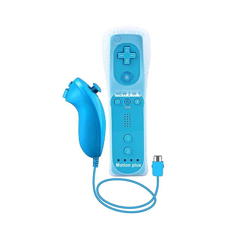 A Pair Remote Controller with Nunchuck Controller for Wii Games Control for Wii Console Wireless Gamepad with Motion Plus
