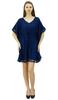 Bimba Women's V Neck Tassel Kaftan Short Rayon Caftan Designer Beachwear Coverup