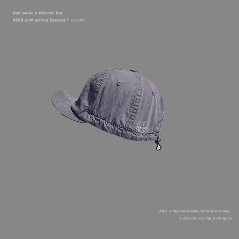 Drawstring Adjust Short Brim Baseball Cap Casual Peaked Cap Retro Sun Hat  Outdoor