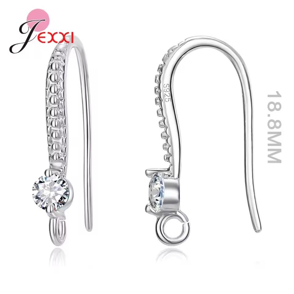 DIY Маркировка ювелирных изделий 925 проба Серебряные Хрустальные Серьги Фурнитура Застежки Крючки Для Женщин Ручная Работа Аксессуары Дешевые