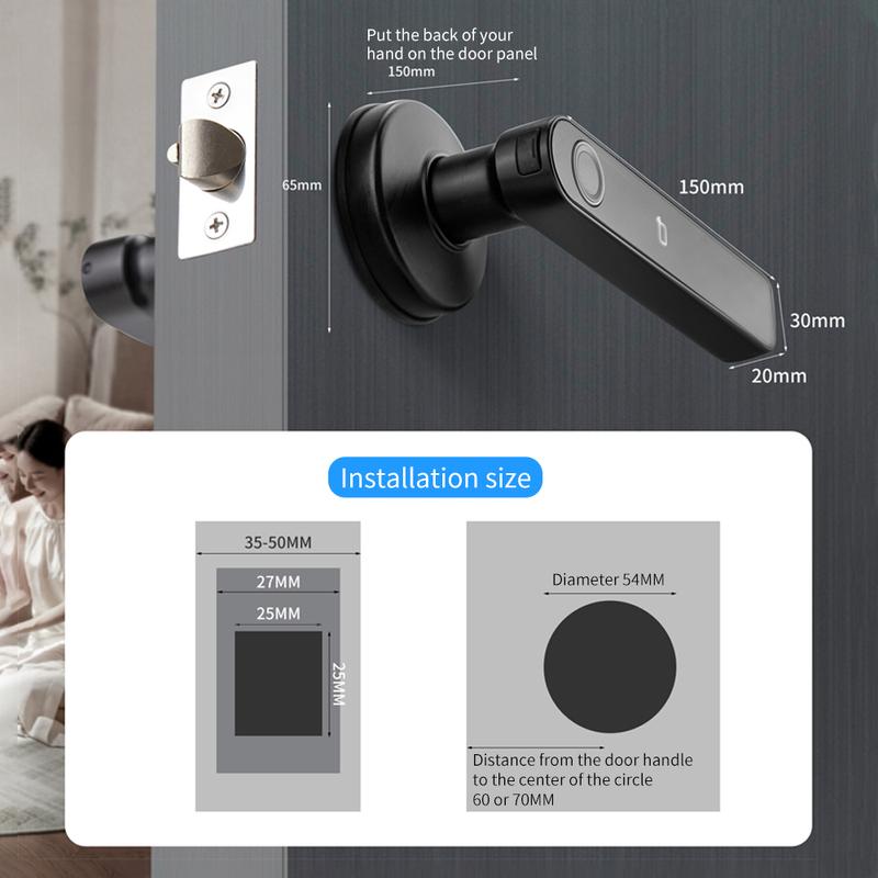 Q50 Bluetooth tuya Door Knobs Fingerprint Lock Handle Door Entrance Passage RFID CardLock With Key Password Lock IP65 waterproof