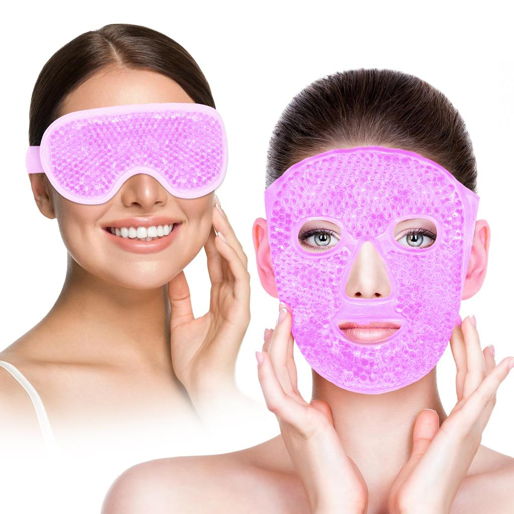 Face Ice Pack & Gel Eye Mask Gel Cooling Hot Cold Compress Pack Reusable with Soft Lining Sleeping Face SPA Beauty Tools