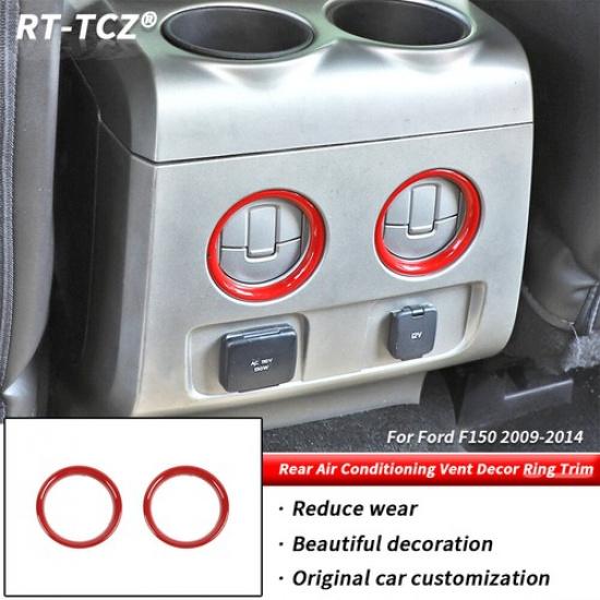 Rear Air Condition Vent Outlet Trim Decor Ring For Ford F150 F-150 2009-2014 Red