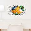 3D Soccer Wall Stickers, Self-Adhesive Soccer Ball Wallpaper Poster, Sports Ball Breakthrough Wall Decals for Boys Bedroom Playroom
