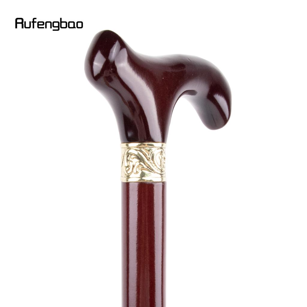 Red Traditional Wooden Single Joint Fashion Walking Stick Decorative Cospaly Cane Halloween Mace Crutch  Wand Crosier 92cm