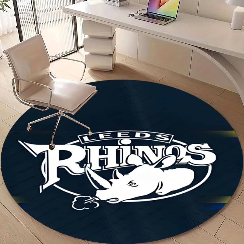 Personalized Leeds Rhinos Round Chair Office Rug - Perfect for Mat, Office Chair & More - Ideal Gift for Birthdays and Holidays