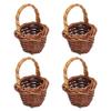 4pcs Dollhouse Storage Basket Mini 1:12 Rattan Hand Woven Vegetables Fruit Basket for Children Toys