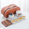Travel tea set Portable Kung Fu tea set Small set Outdoor ceramic express cup Business gift souvenir