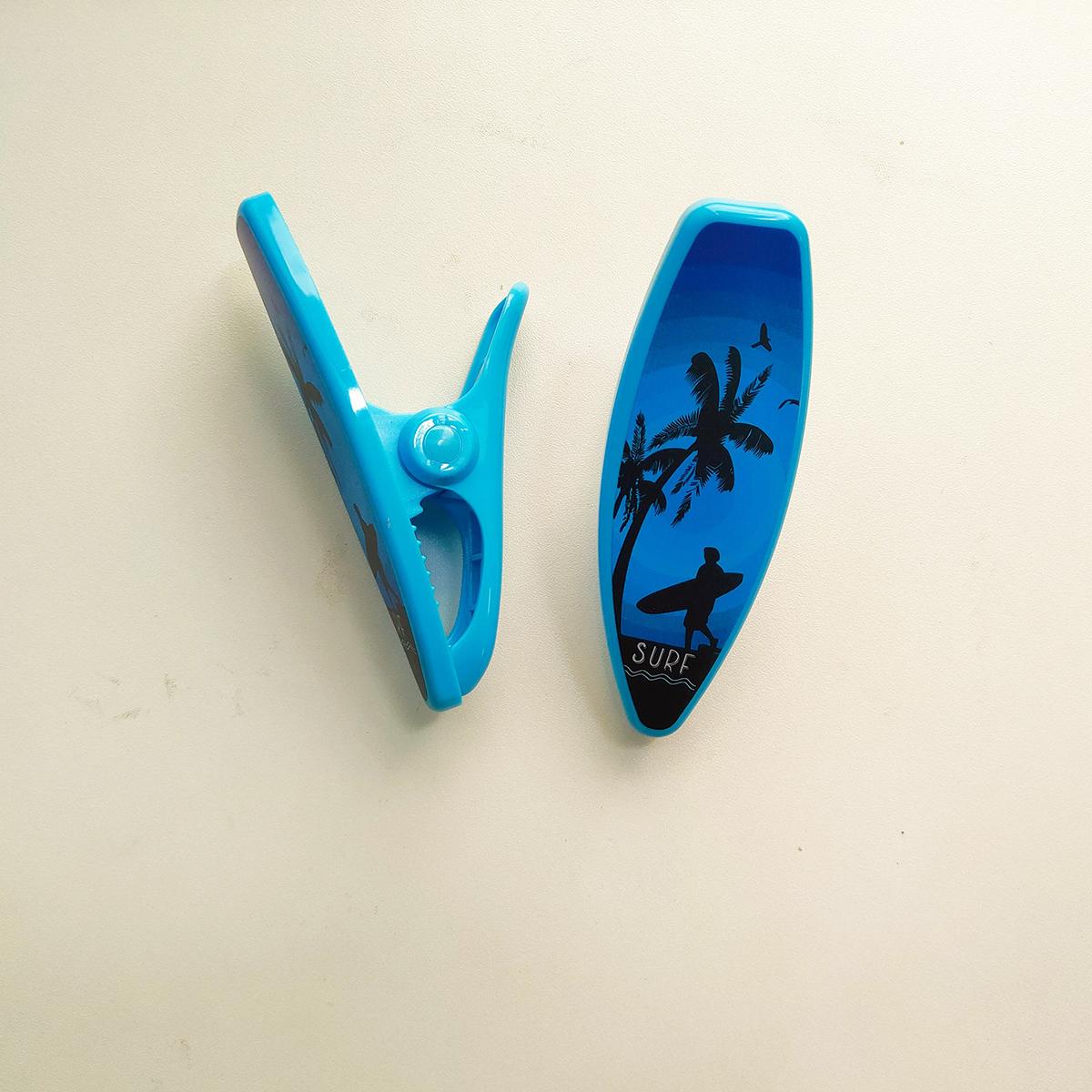 

2PCS Cartoon Pattern Beach Towel Clips Clothes Quilt Peg For Laundry Sunbed Lounger Home Bathroom Drying Racks Retaining Clip