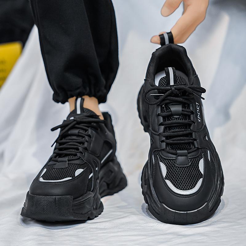 New Winter Leather Waterproof Sports Casual Thick-soled Wear-resistant Dad Shoes