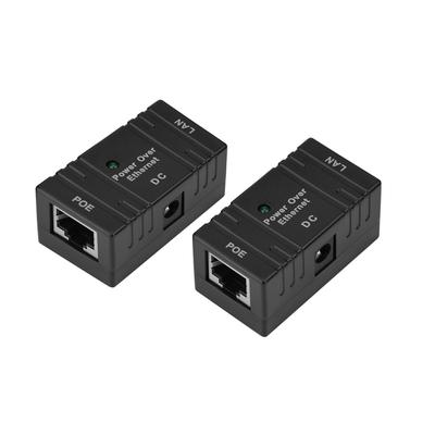 Módulo de fuente de alimentación POE RJ45 de 2 piezas, adaptador Ethernet de inyector POE para cámara IP de red, color negro