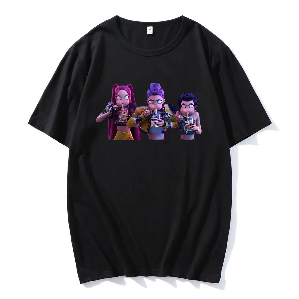 2025 Movie KPop Demon Hunters Tshirts Summer  Loose Male T-shirt Unisex Streetwear Hip Hop Fashion Casual T Shirt Men Tees