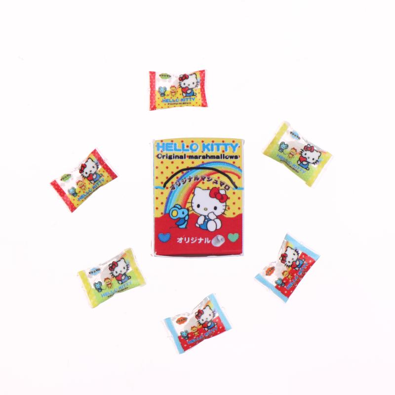 1:12 Dollhouse Miniature Hello Kitty Boxed Candy Sanrio Kt Cat Candy Food Model Decor Toy Doll House Accessories