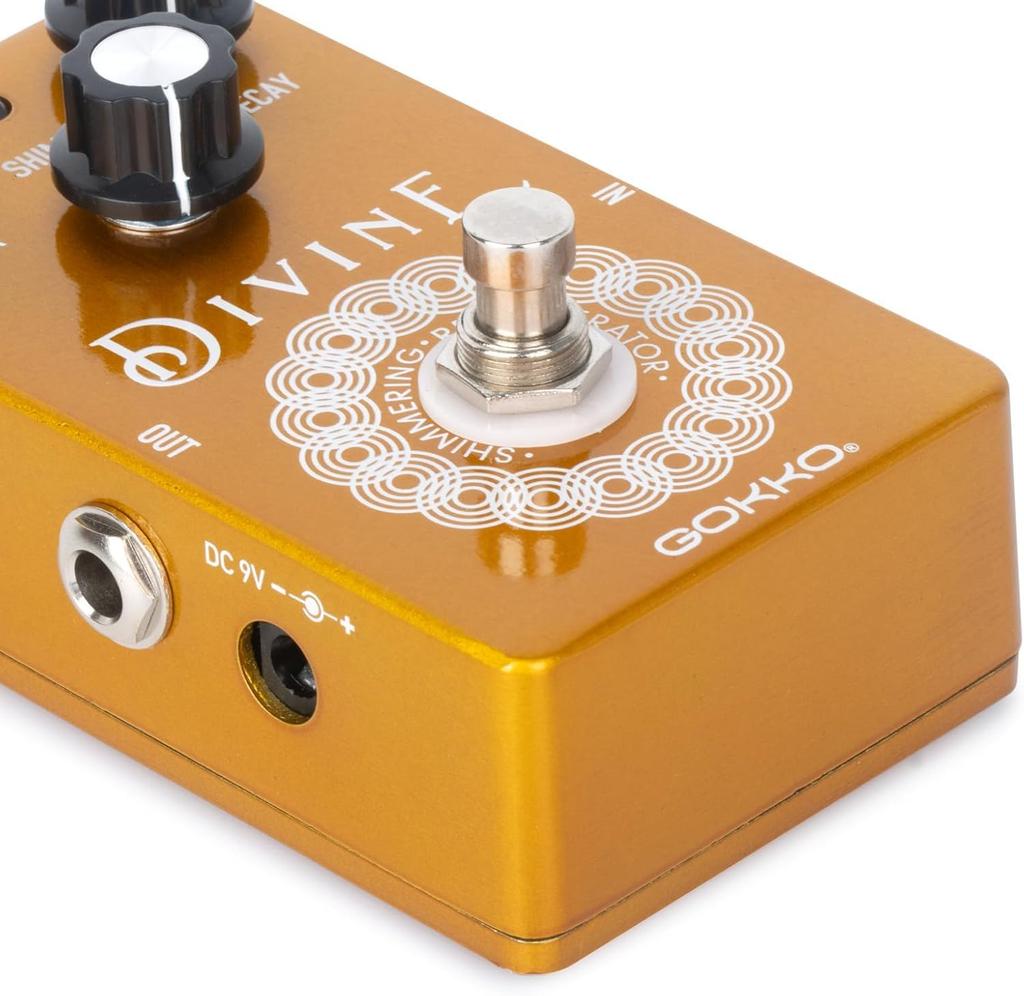 GOKKO Divine Shimmering Reverb Pedal Ambient Modulation Reverb Effect Pedal with Shimmer Aluminum Alloy 9V DC Power Supply GK-46 - Guitarist's