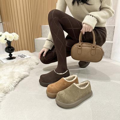 All-inclusive dicksohlige kleine Kartoffel Birkenstocks für Damen 2025 Herbst und Winter neue Samt-Baumwollschuhe, warme Schneestiefel für Damen