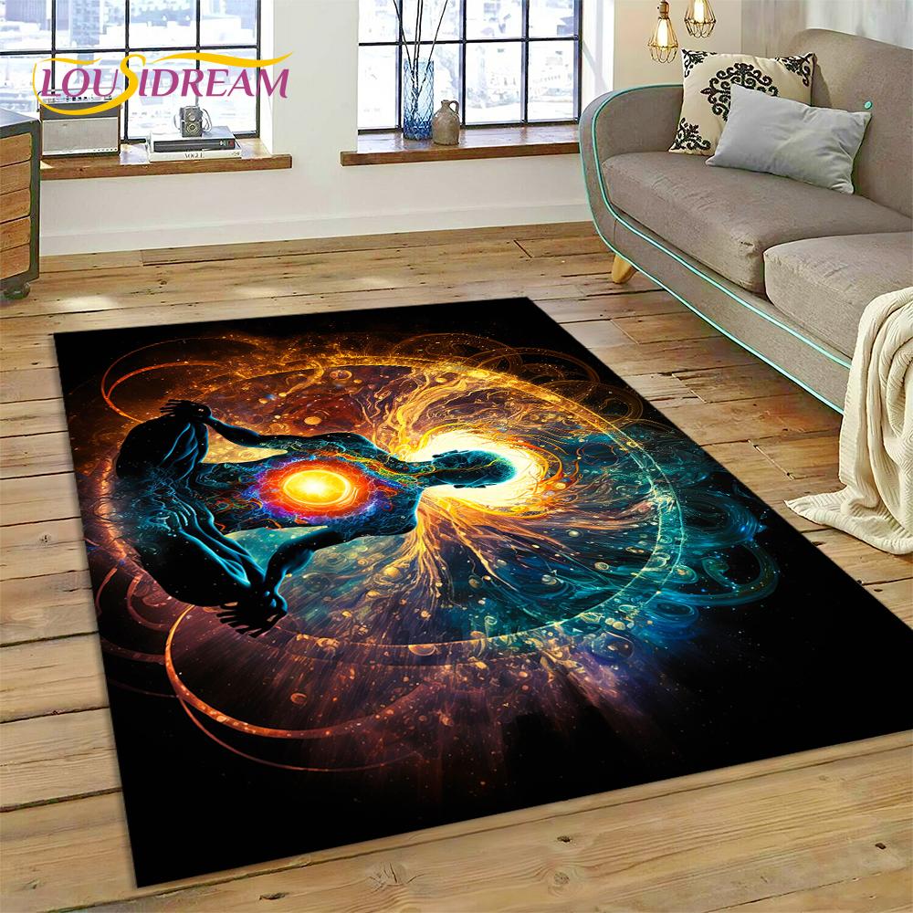 3D Yoga Meditation Rainbow 7 Chakra Rug Carpet for Living Room Bedroom Decor,floor Mat Non-slip Decoration for Sofa Doormat Gift