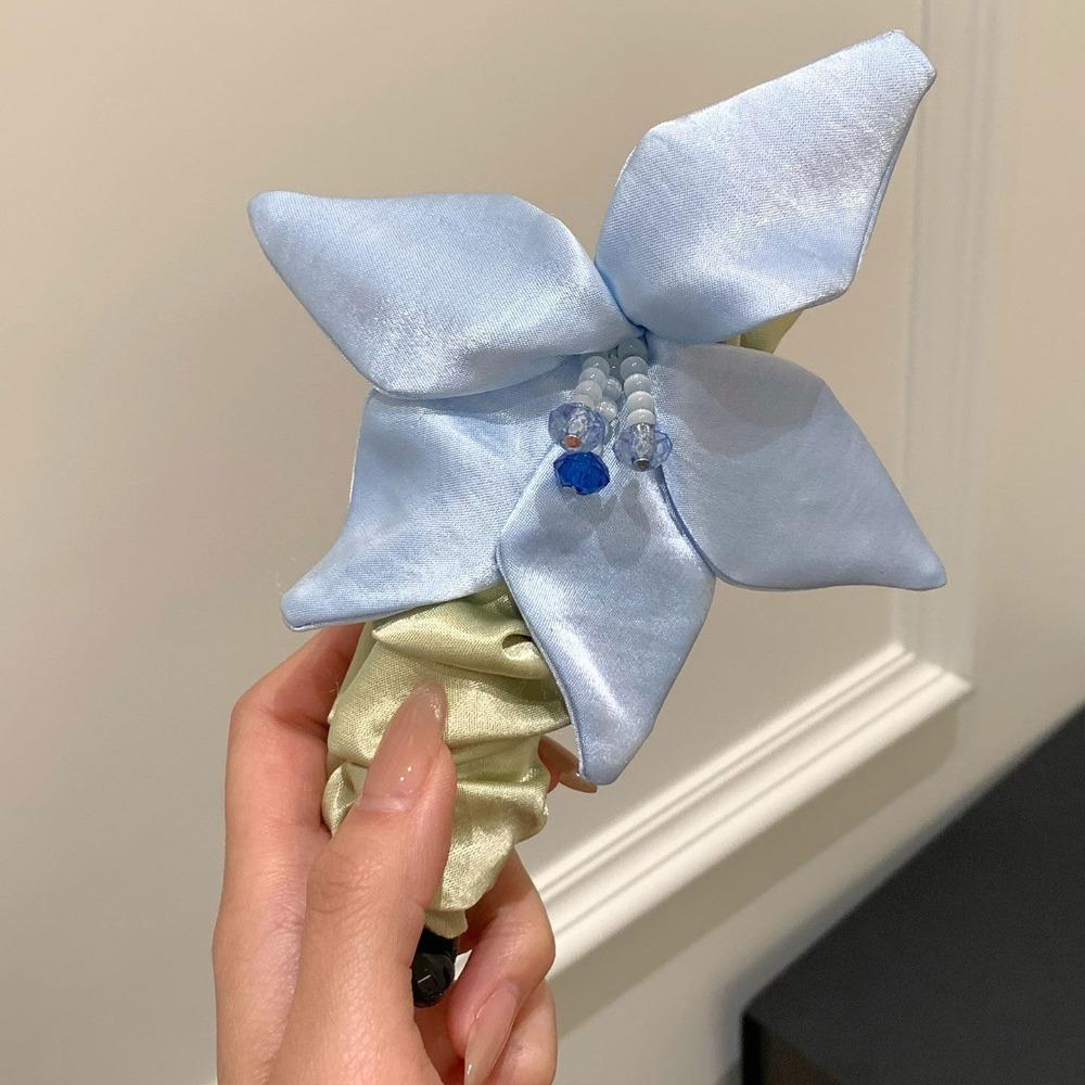 Non-Slip Flower Hair Clip Large Size Cloth Vertical Clip Retro Satin Banana Clip  Female