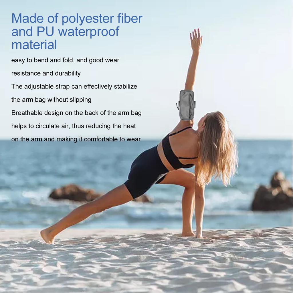 Outdoor Sport Fitness Running Arm Bag Running Mobile Phone Arm Bag Waterproof PU Fitness Armband